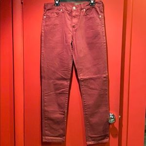Standard Cloth Burgundy Skinny Taper Jeans